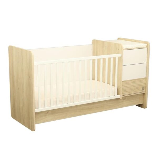 Lit bébé combiné 70x140cm évolutif en 90x190cm Paloma Blanc - SAUTHON