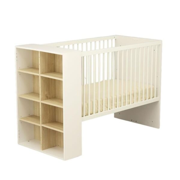 1-3500760132807_1 Lit bébé combiné 60x120cm évolutif en 90x190cm Paloma Blanc - SAUTHON