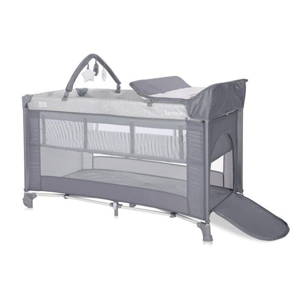 Lit Parapluie Torino 2 Hauteurs +accessoires Gris - LORELLI