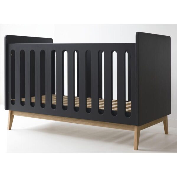 Lit bébé 70x140cm évolutif en banquette Pure Noir - PERICLES