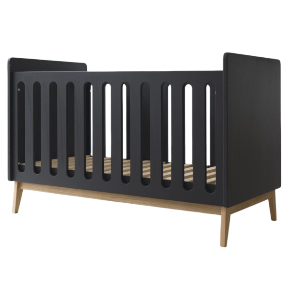 Lit bébé 70x140cm évolutif en banquette Pure Noir - PERICLES