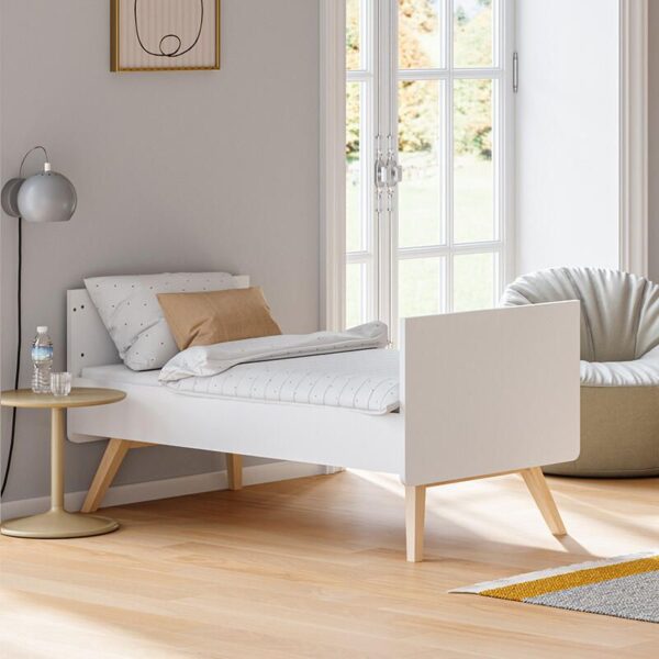 Lit bébé évolutif 70x140cm Vintage Blanc - VOX
