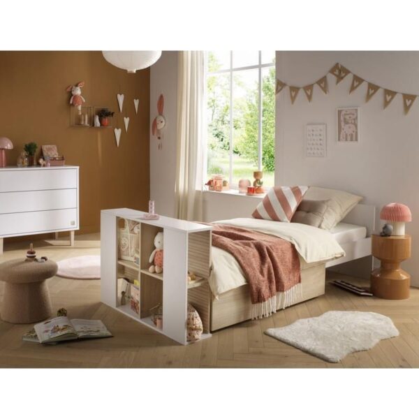 2-3500760132807_2 Lit bébé combiné 60x120cm évolutif en 90x190cm Paloma Blanc - SAUTHON