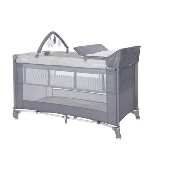 3-3800151981985_3 Lit Parapluie Torino 2 Hauteurs +accessoires Gris - LORELLI