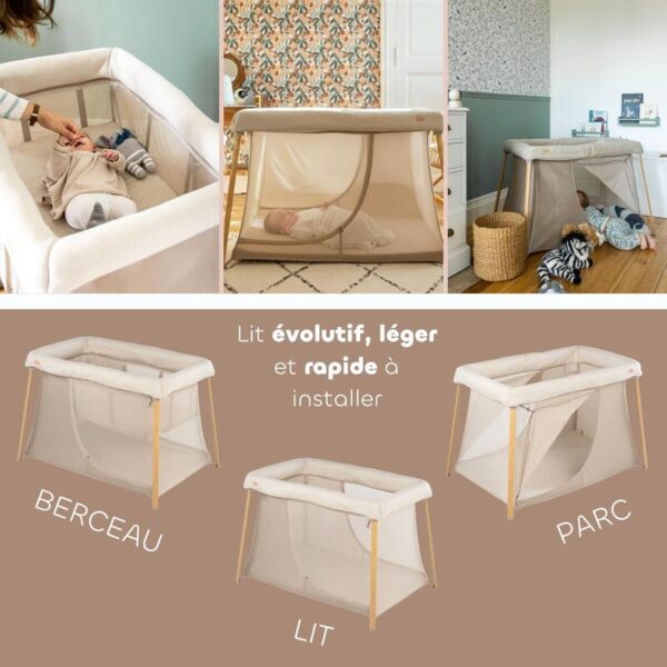 Lit Parapluie 3 en 1 Eazy Sleep Argile Gazelle - BEABA
