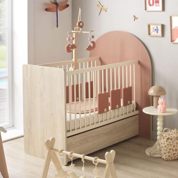 Lit bébé 60x120cm évolutif en 90x190cm Arche Terracotta - SAUTHON