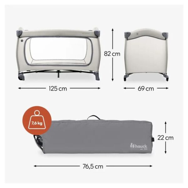 4007923600924_17 Lit Parapluie Sleep N Easyfold Dark Grey - HAUCK