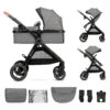 Poussette multifonctionnelle ESME 2en1 - Gris
