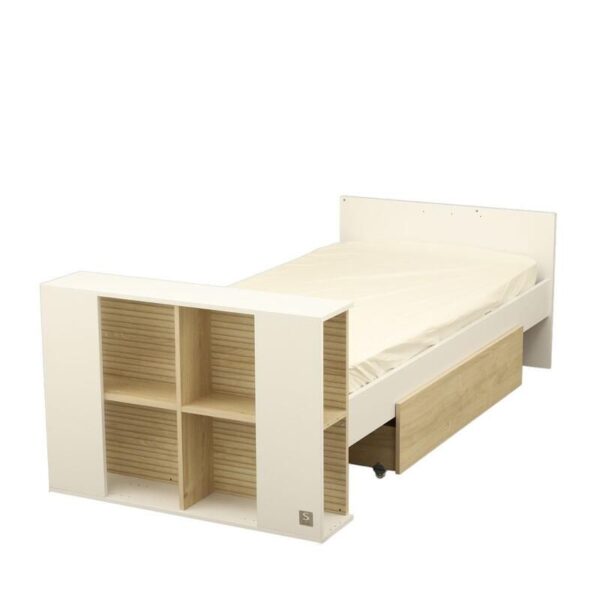 5-3500760132807_5 Lit bébé combiné 60x120cm évolutif en 90x190cm Paloma Blanc - SAUTHON