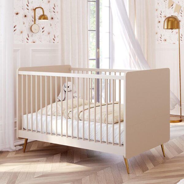 5901736701382_3 Lit bébé évolutif 70x140cm Lunea Sable Beige - VOX
