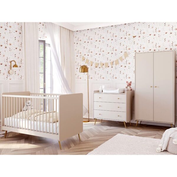 5901736701382_5 Lit bébé évolutif 70x140cm Lunea Sable Beige - VOX