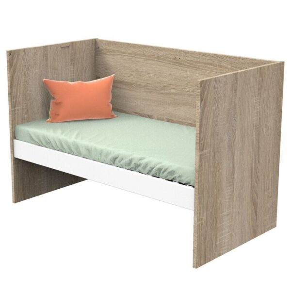 Lit bébé 70x140cm évoluif en 90x190-140x190cm Nova Blanc Lin - SAUTHON