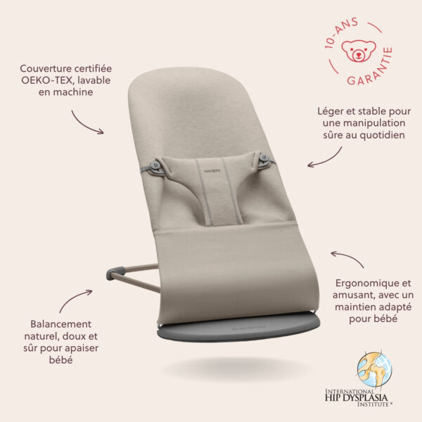 7317680060808-3 BabyBjörn Transat bliss 3D jersey Gris Sable