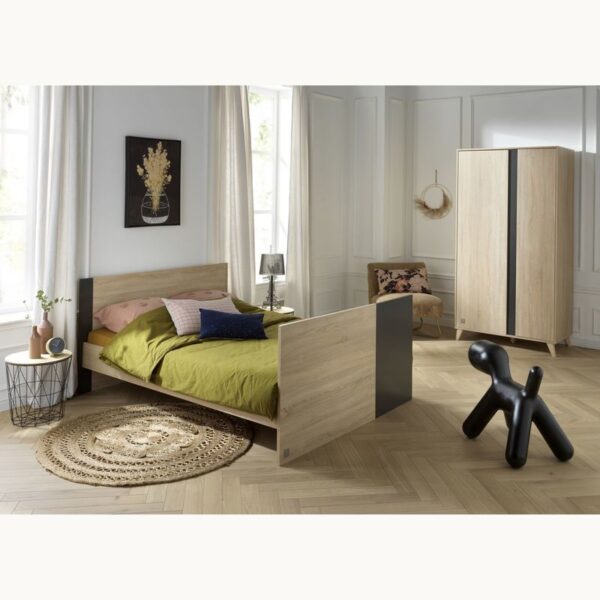 8-3500760121627_8 Lit bébé 70x140cm évoluif en 90x190-140x190cm Nova Gris Volcan - SAUTHON