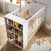 8-3500760132807_8 Lit bébé combiné 60x120cm évolutif en 90x190cm Paloma Blanc - SAUTHON