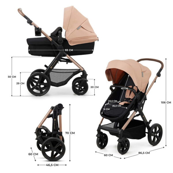 Poussette multifonctionnelle 4en1 MOOV 2 Beige