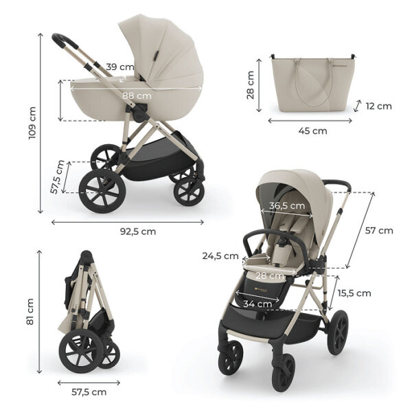 Poussette multifonction 3en1 PRIME 3 - Beige