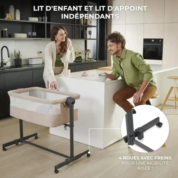 Lit Bébé Cododo avec Matelas de Naissance