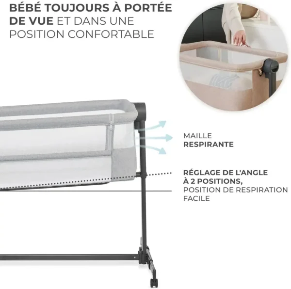 Lit Bébé Cododo avec Matelas de Naissance