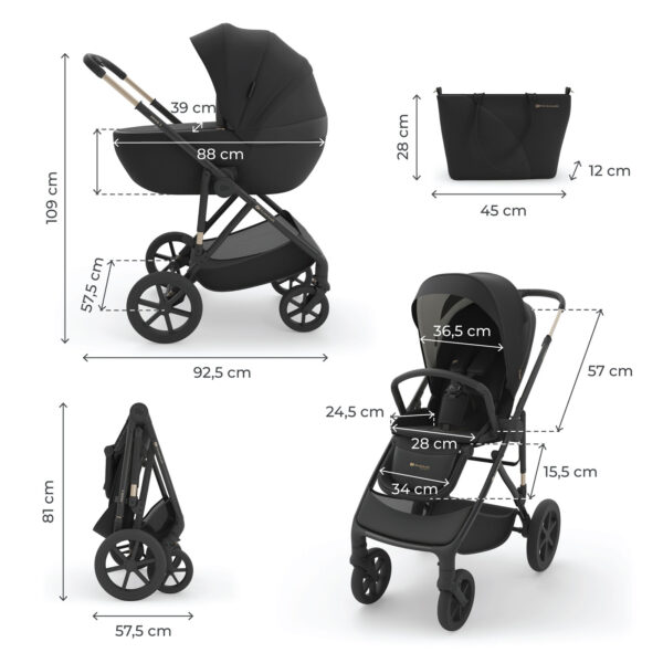 Poussette multifonction 3en1 PRIME 3 - Noir