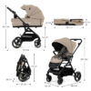 Poussette 2en1 YOXI - Beige