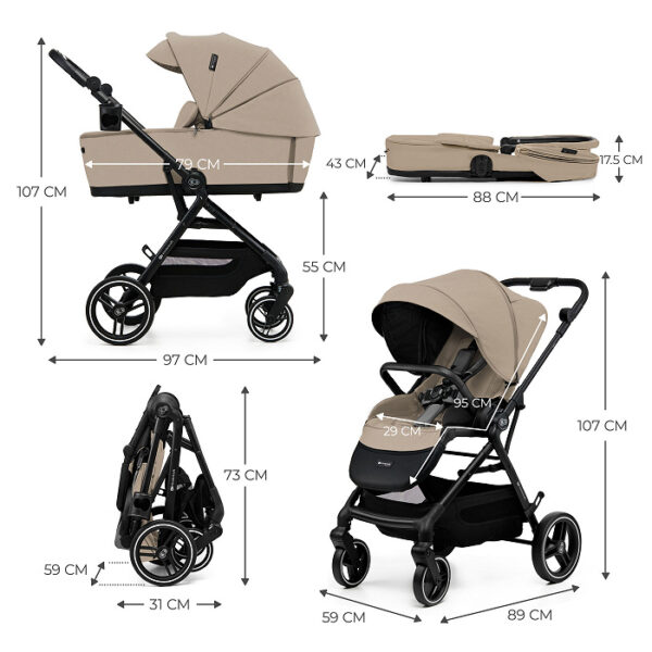 Poussette 2en1 YOXI - Beige