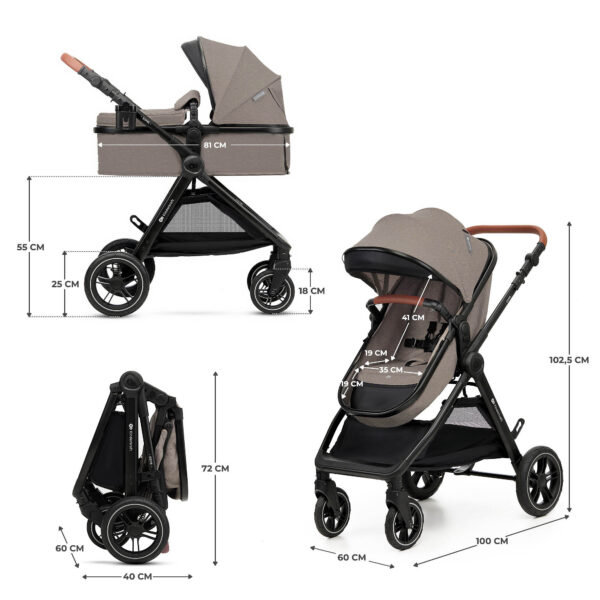 Poussette multifonctionnelle 3 en 1 ESME PRO - Beige
