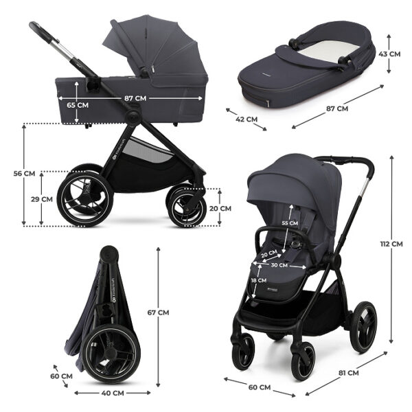 Poussette polyvalente NEA 2 - Gris foncé