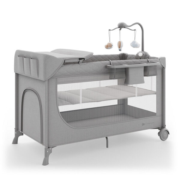 Lit bébé et lit de voyage 2 en 1 LEODY UP - Gris