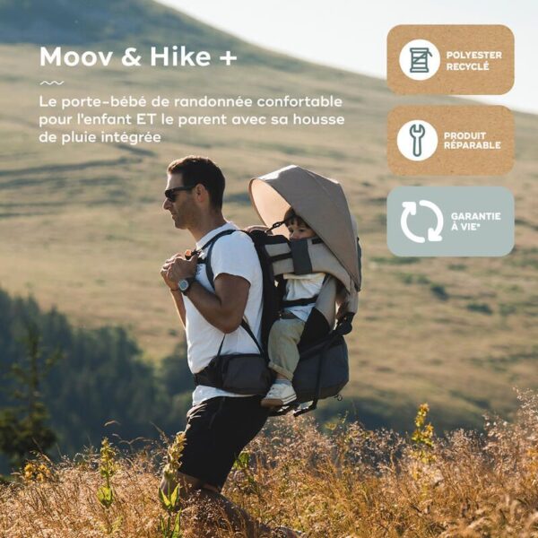 Porte-bébé Randonnée + housse de pluie Moov & Hike Dune