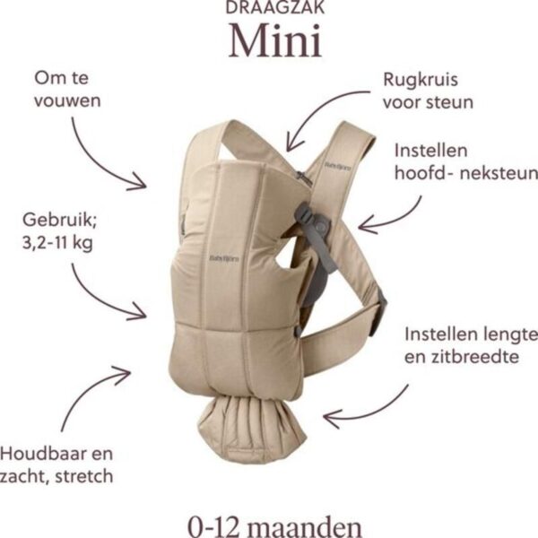 Porte bebe Mini Tisse Beige - BABYBJÖRN